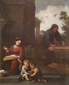 イエス Painting - 聖家族と幼児聖ヨハネ スペイン・バロック様式 バルトロメ・エステバン・ムリーリョ